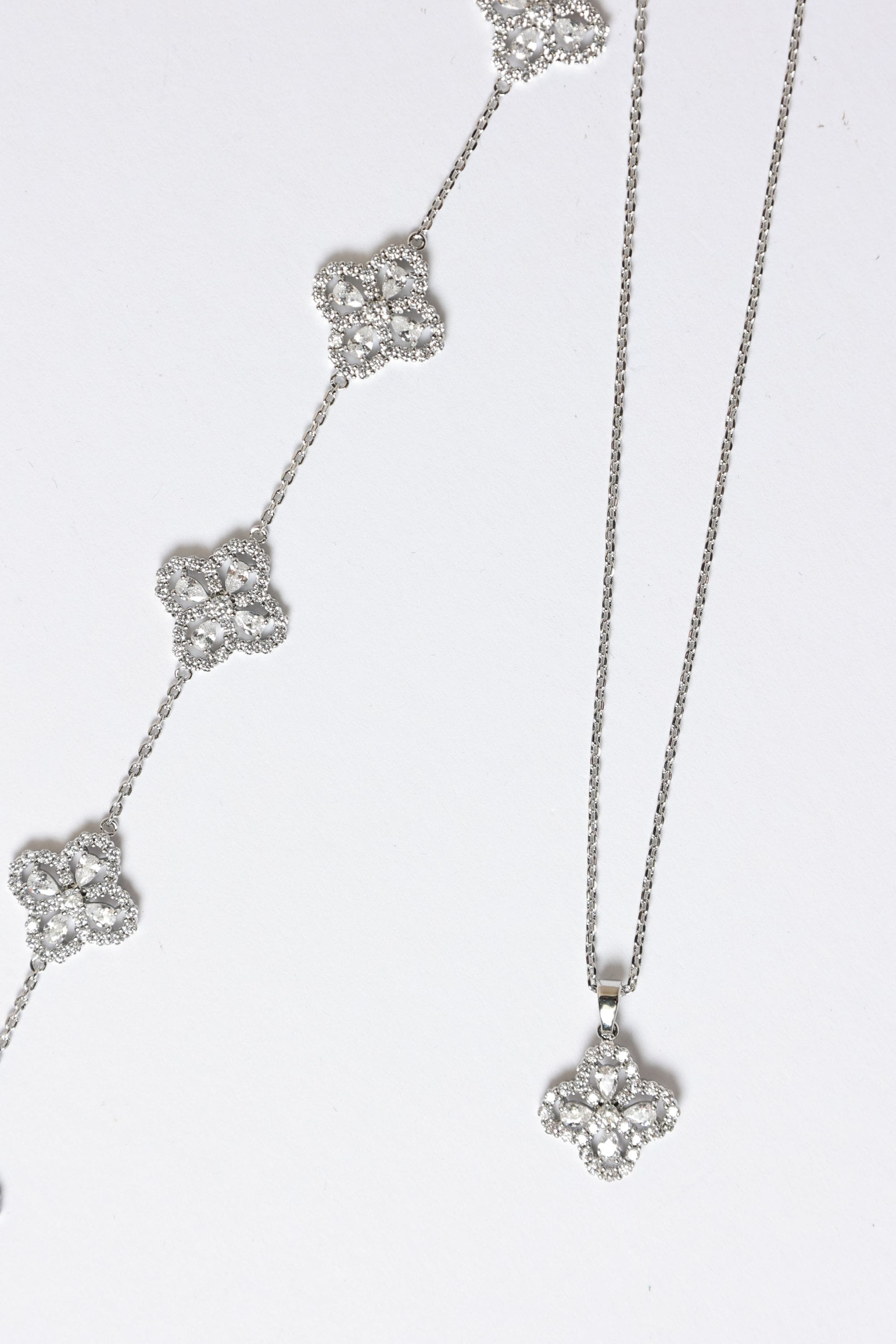 Jon Richard Rhodium Plated and Cubic Zirconia Clover Pendant - Gift Box image 4