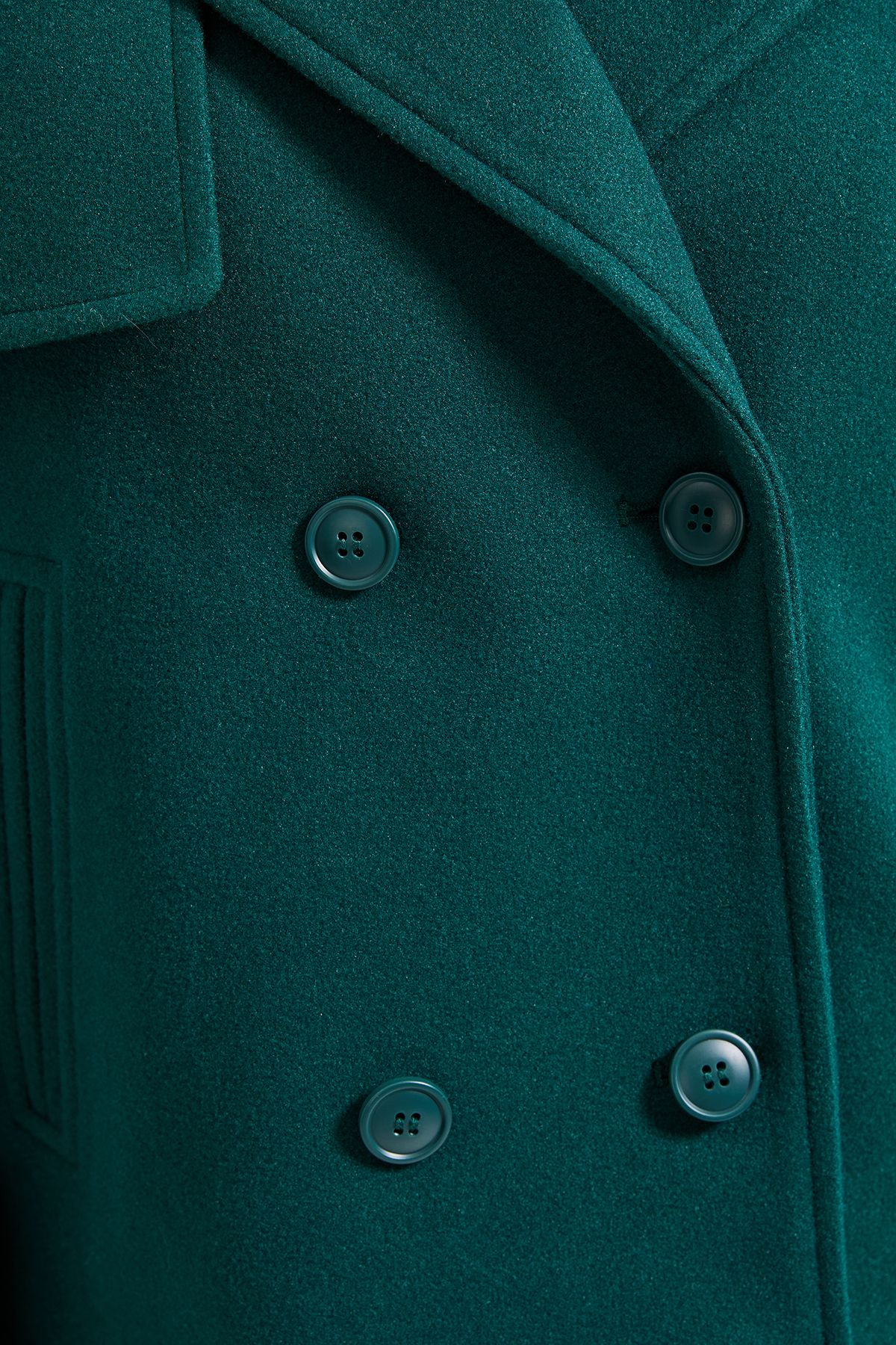 Dorothy Perkins Short Faux Wool Trench Coat Forest image 5