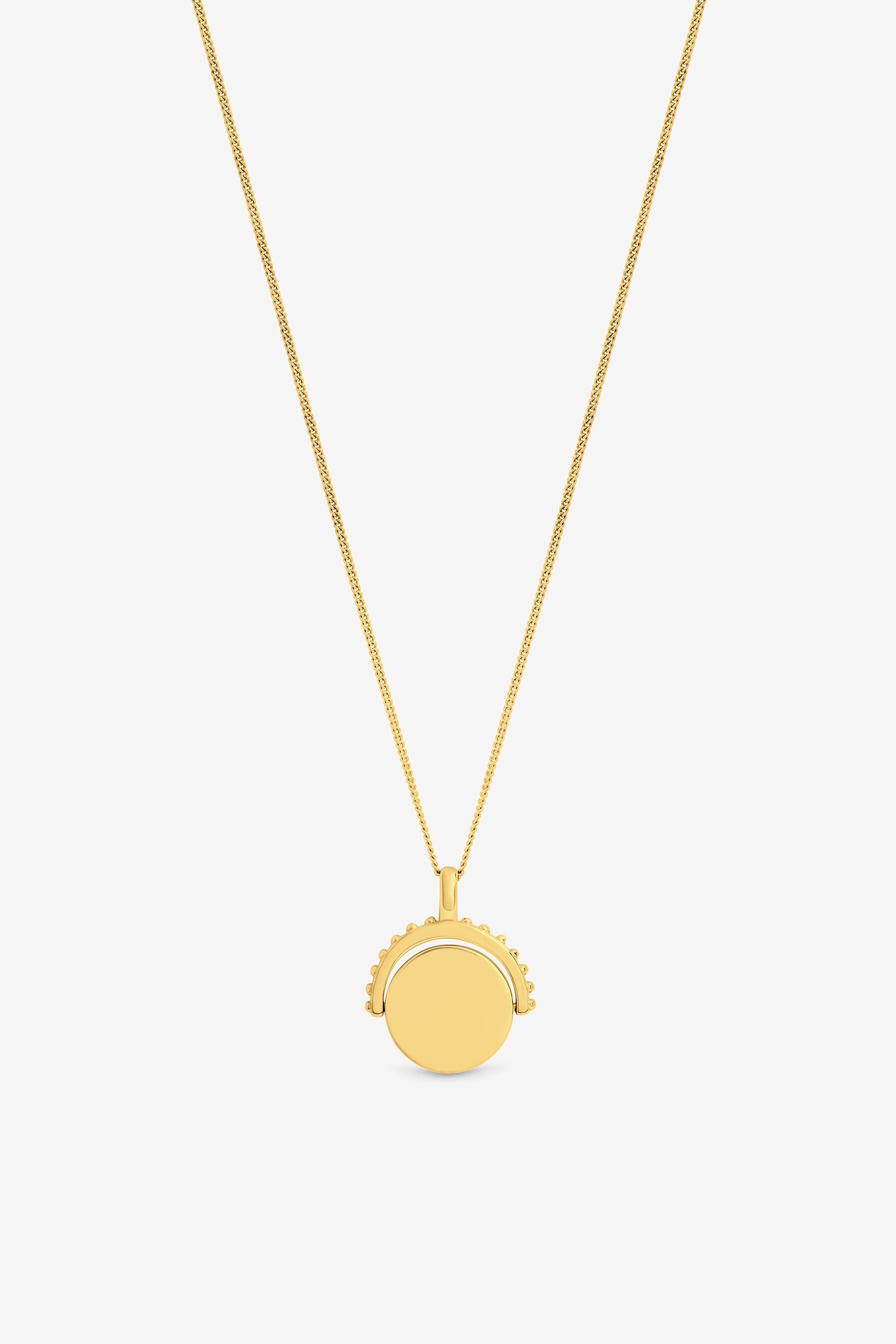 Jon Richard 14ct Real Gold Plated Sterling Silver Polished  Beaded Edge Spinner Pendant image 1