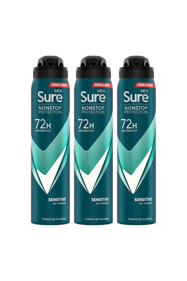 Sure Men 'Anti-Perspirant' 72H Protection Sensitive Deodorant, 3x250ml