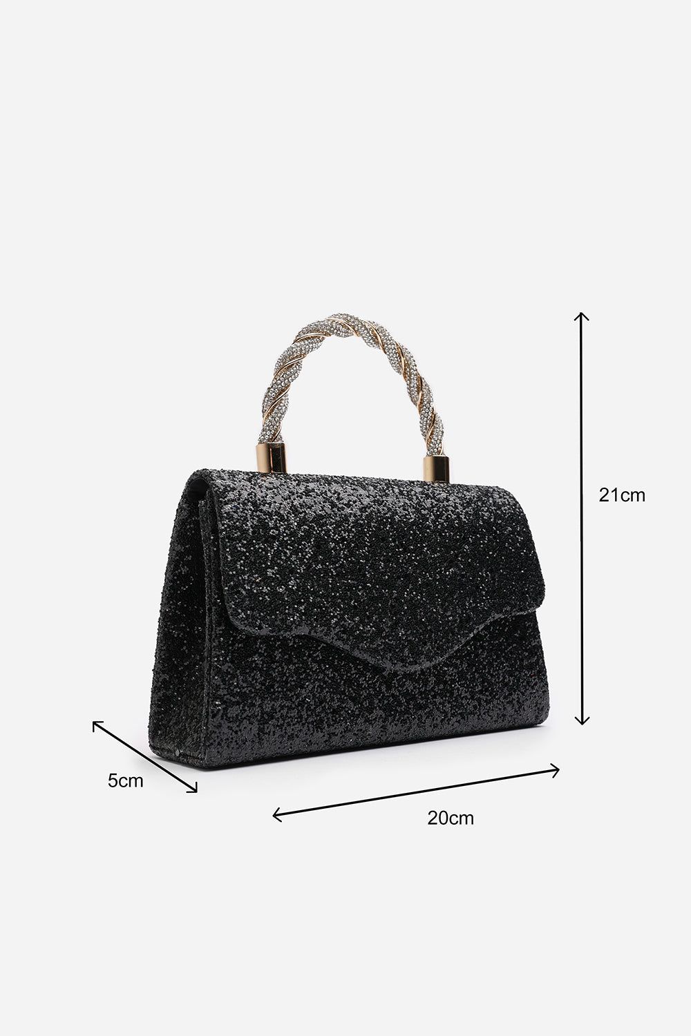 Where's That From 'Pluie' Glitter Evening Bag With Braided Top Handle image 7