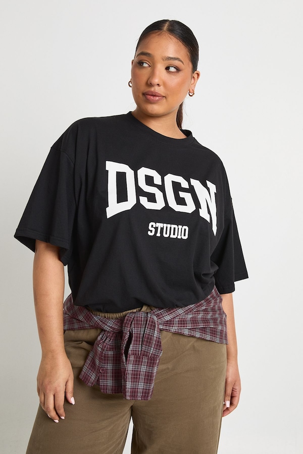 DSGN Studio Plus DSGN Studio Oversized T-Shirt Black