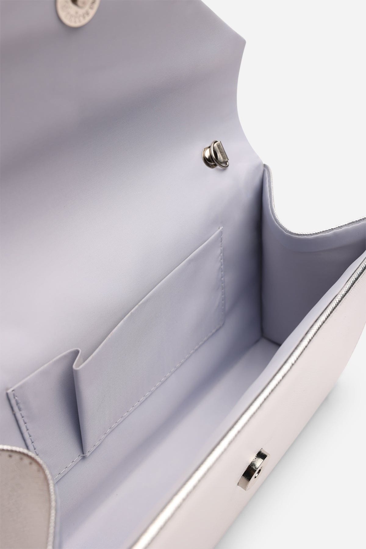 Where's That From 'Linen' Metallic Faux Leather Clutch Bag image 4