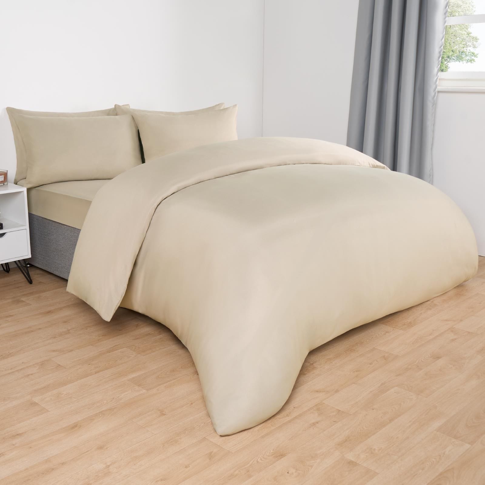OHS Plain Dyed Duvet Cover with Pillowcase Bedding Set