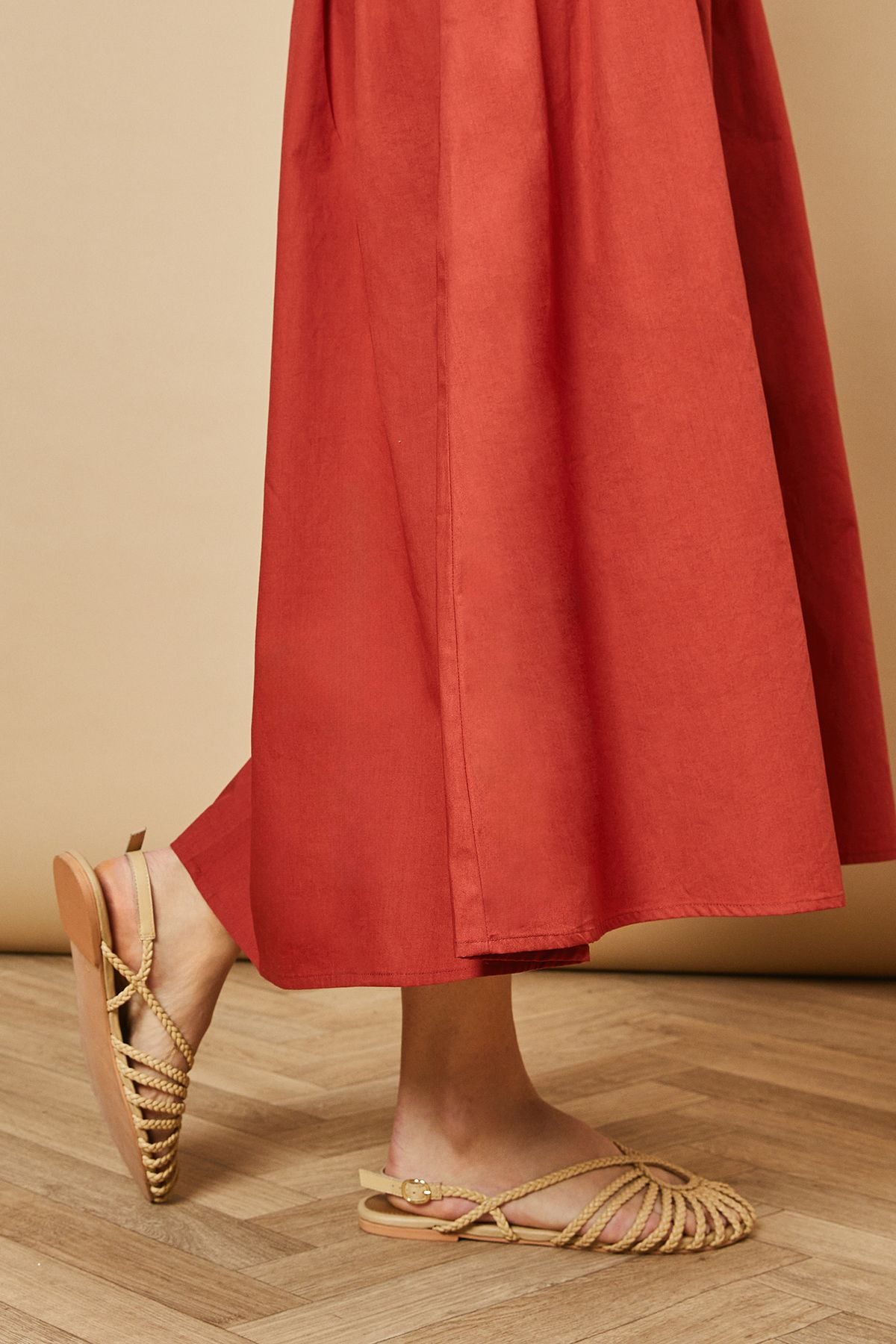 Oasis Lolitas Real Leather Plaited Closed Toe Flat Sandals Beige image 1