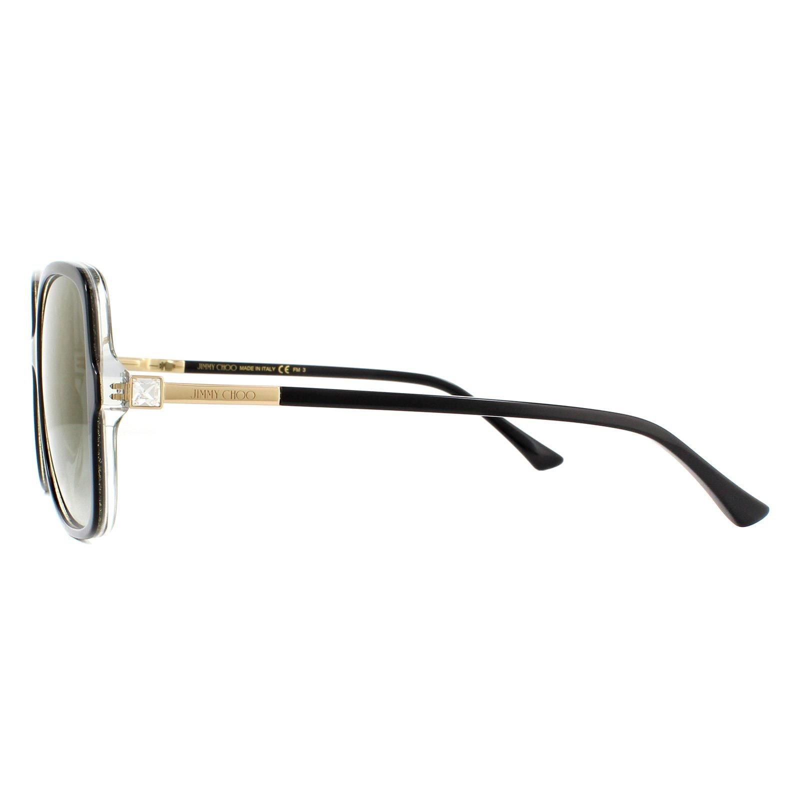 Jimmy Choo Fashion Black Transparent Grey Gradient Gold Mirror Sunglasses image 3