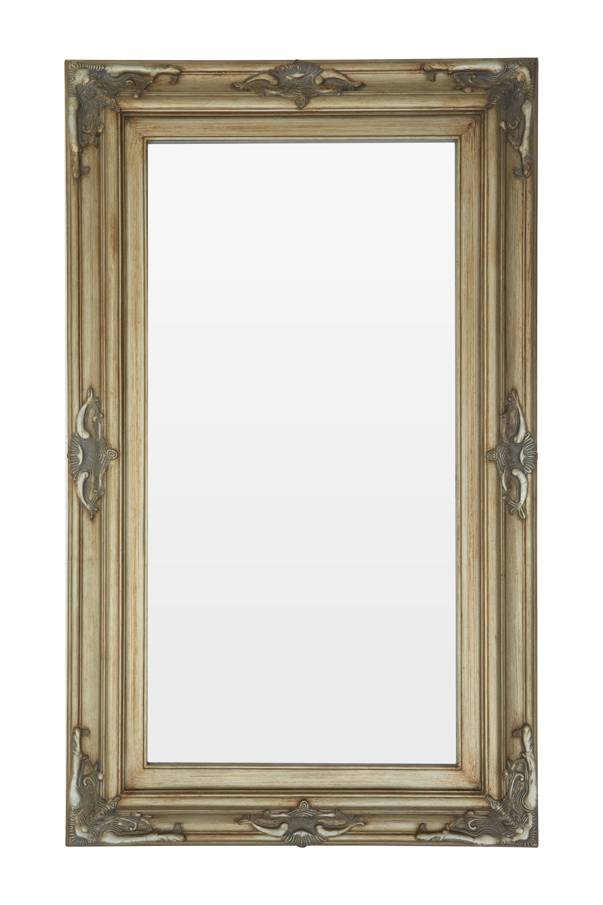 Orsina Wood Frame Wall Mirror,Boutique Design Mirror For Home Décor,Golden Hanging Mirror With Decorative Motifs image 1
