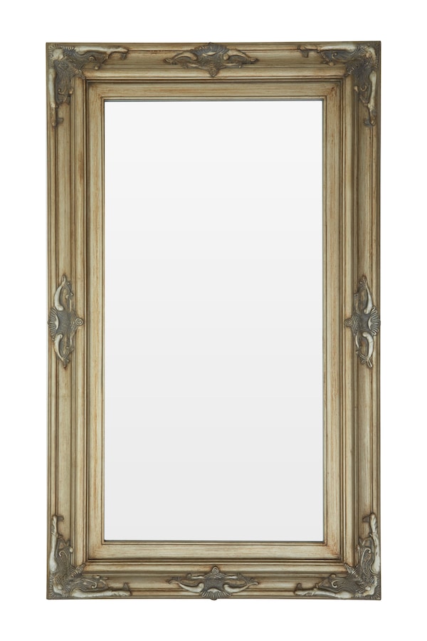 Orsina Wood Frame Wall Mirror,Boutique Design Mirror For Home Décor,Golden Hanging Mirror With Decorative Motifs