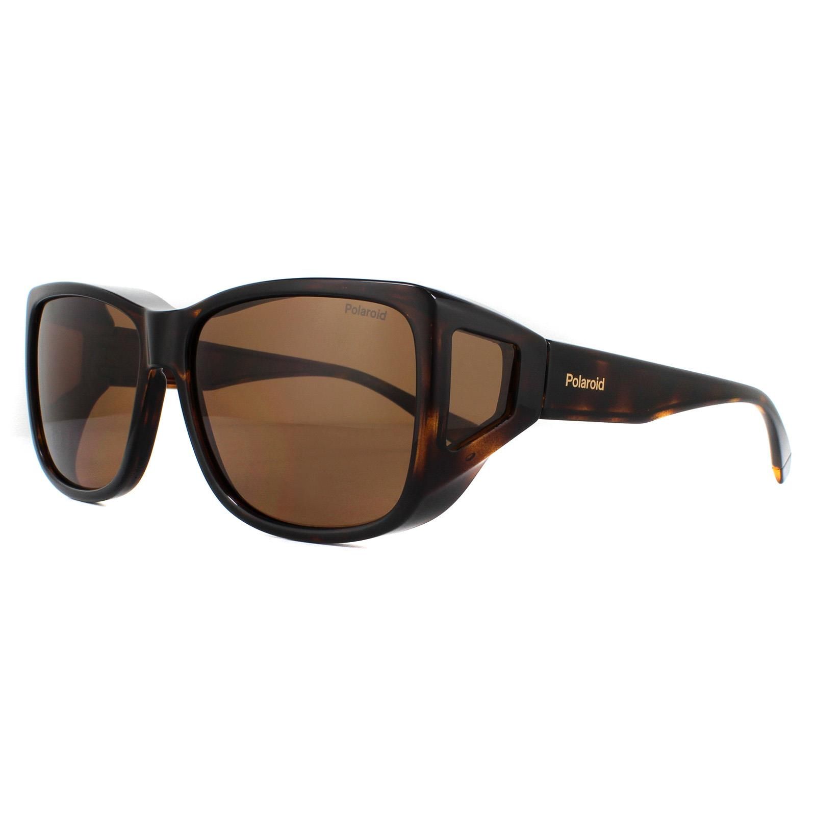 Polaroid Suncovers Wrap Havana Brown Copper Polarized Sunglasses image 2