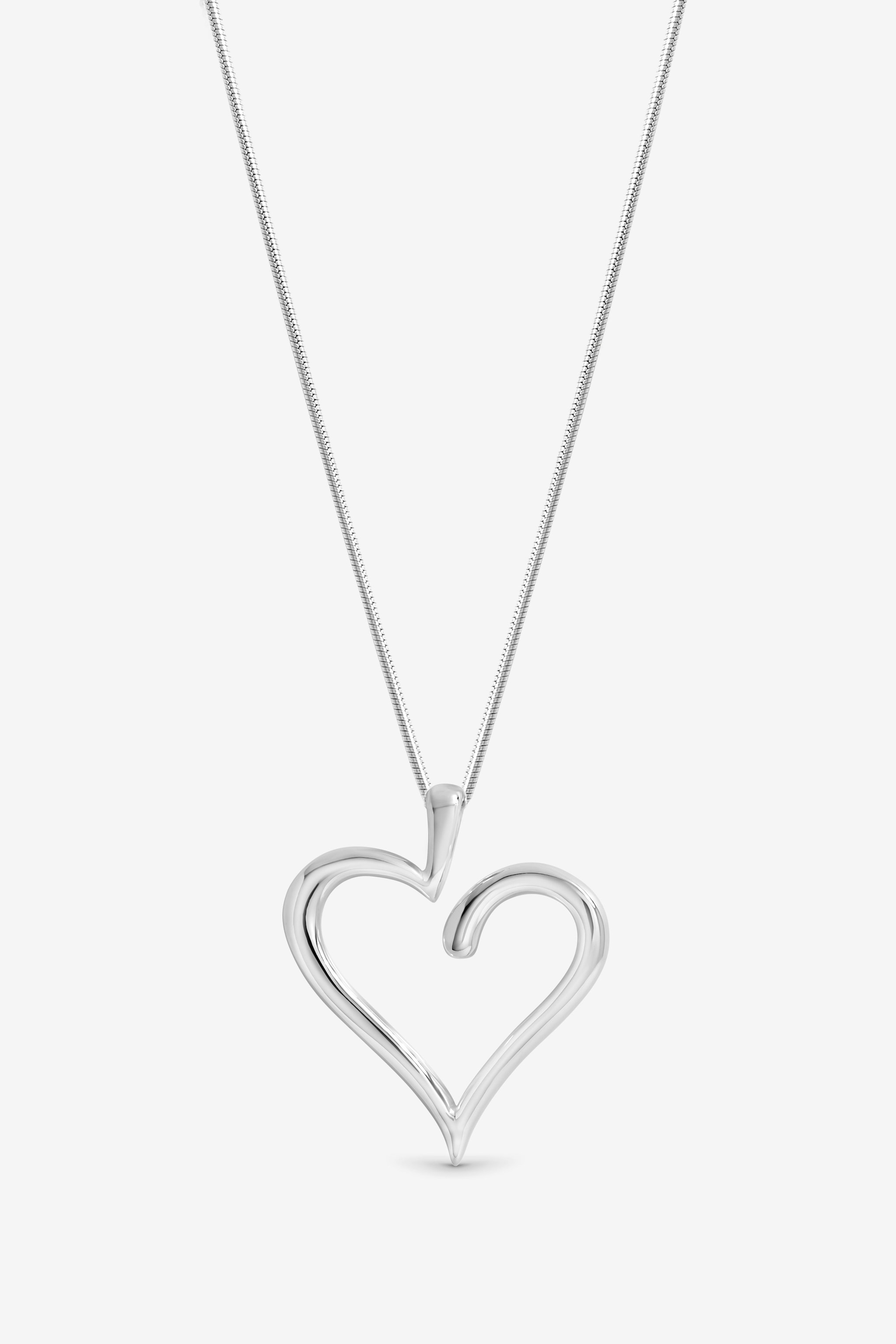Simply Silver Sterling Silver 925 Polished Open Heart Pendant image 1