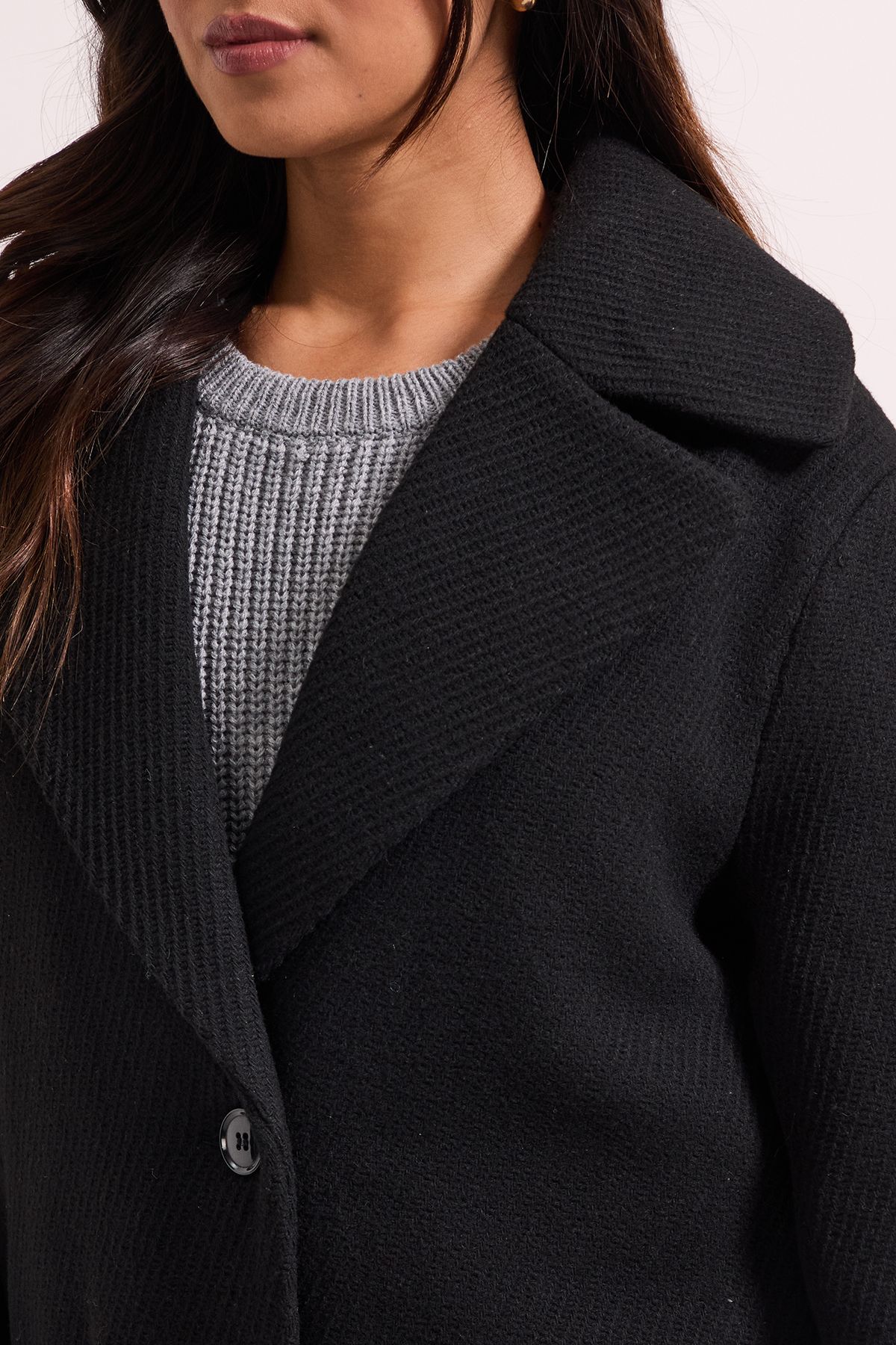 Dorothy Perkins Petite Pocket Detail Coat Black image 5