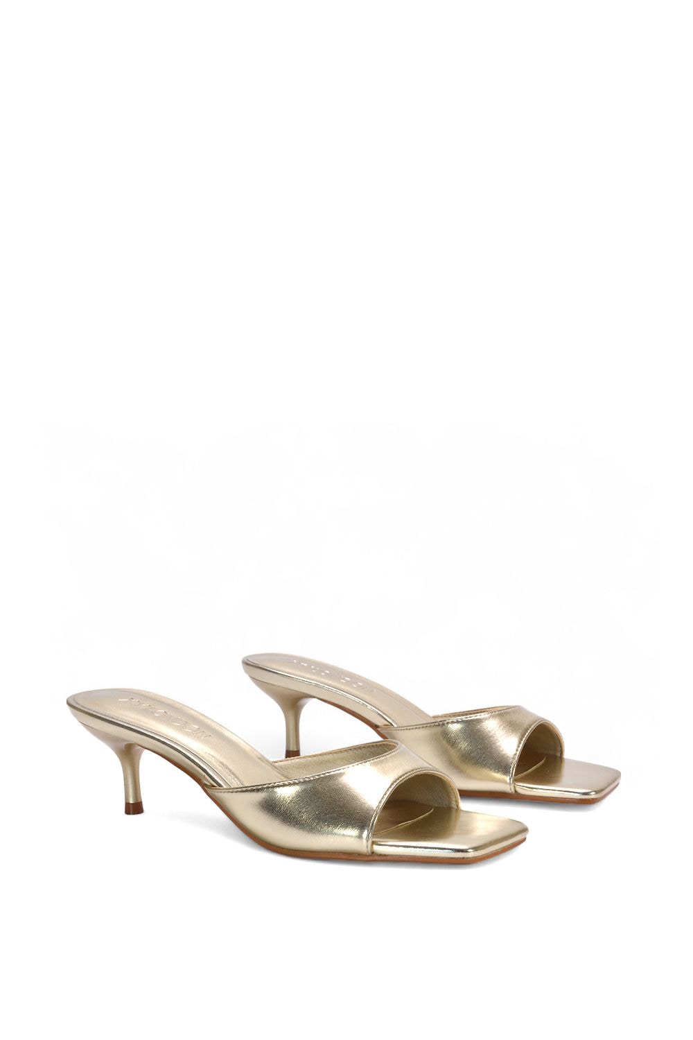 XY London 'Jane' Square Toe Kitten Heel Slip On Heeled Sandal Mules image 3