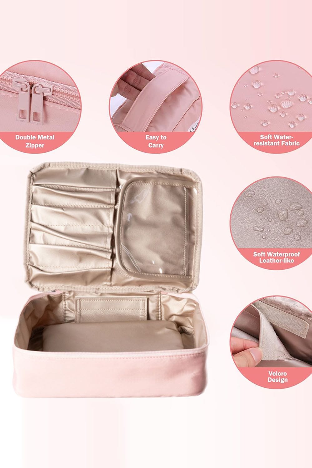 SHEONLY Large Toiletry Bag Cosmetic Bag Travel Makeup Bag Organizer image 3