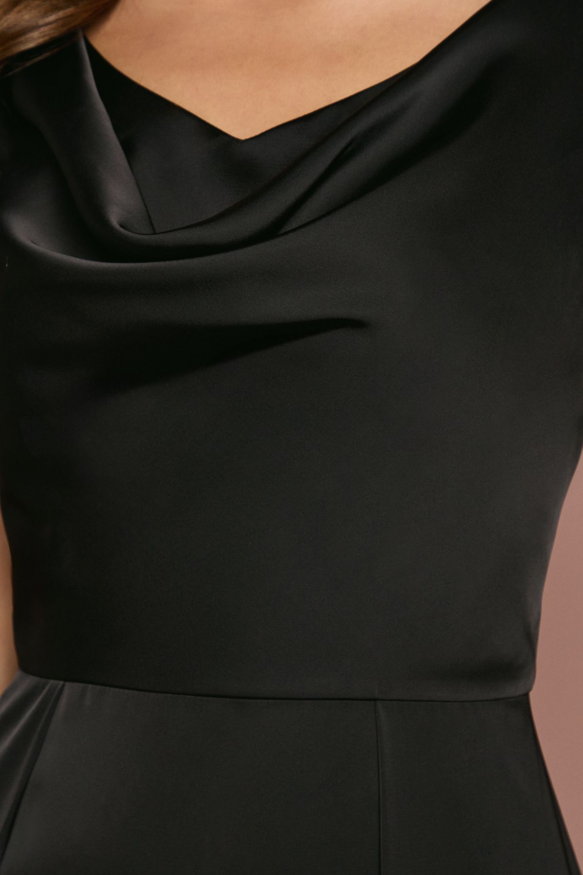 Coast Coast Honoured Sleeveless Cowl Neck Satin Maxi Bridesmaid Dress Black image 5