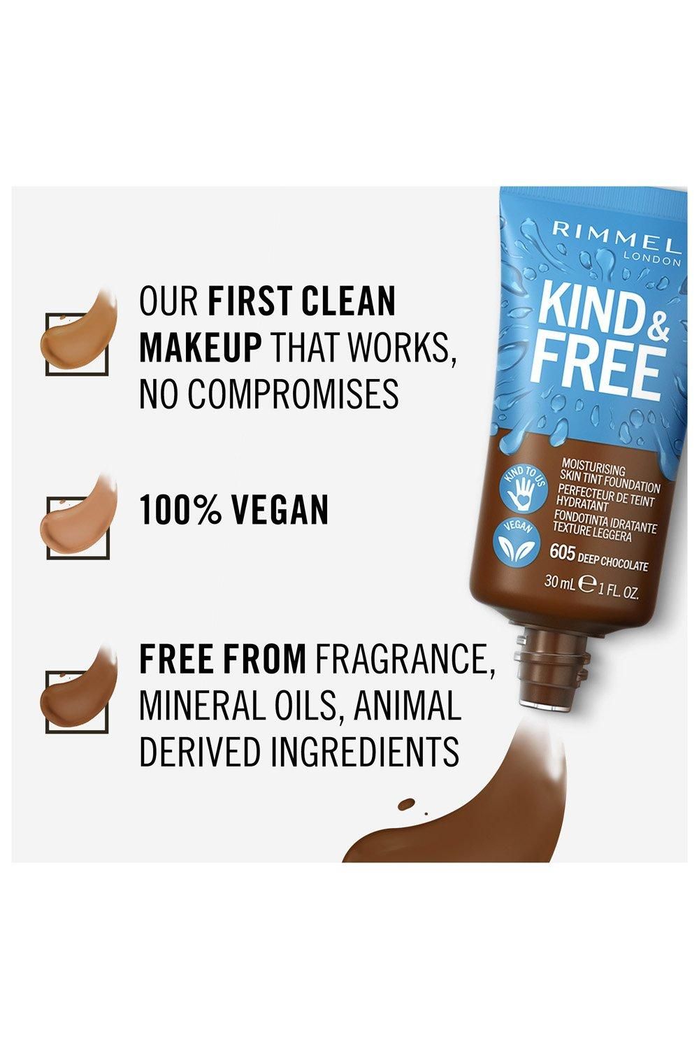 Rimmel London Kind & Free Moisturizing Skin Tint Foundation 605 Deep Chocolate image 5