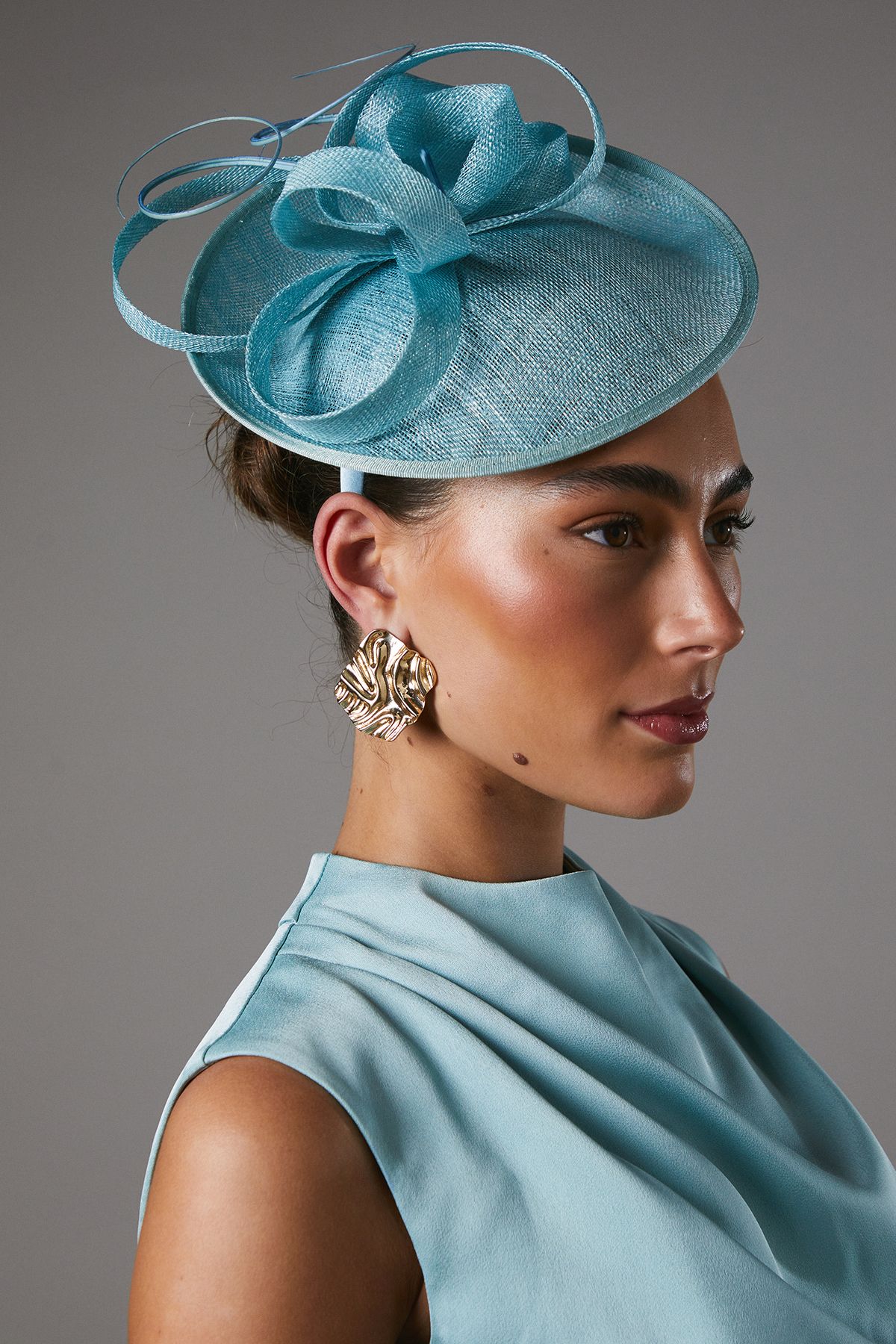 Coast Side Facing Structured Fascinator Ice Blue image 1