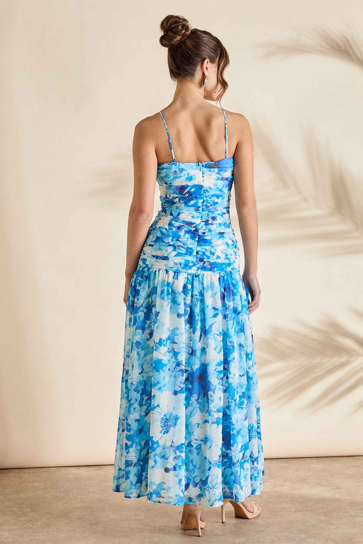 Coast Corsage Pleated Strappy Maxi Dress Blue image 3