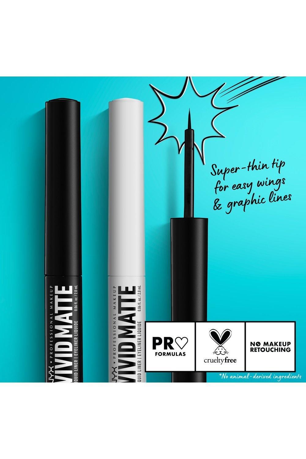 NYX Professional Makeup Vivid Matte Liquid Eyeliner Black image 3