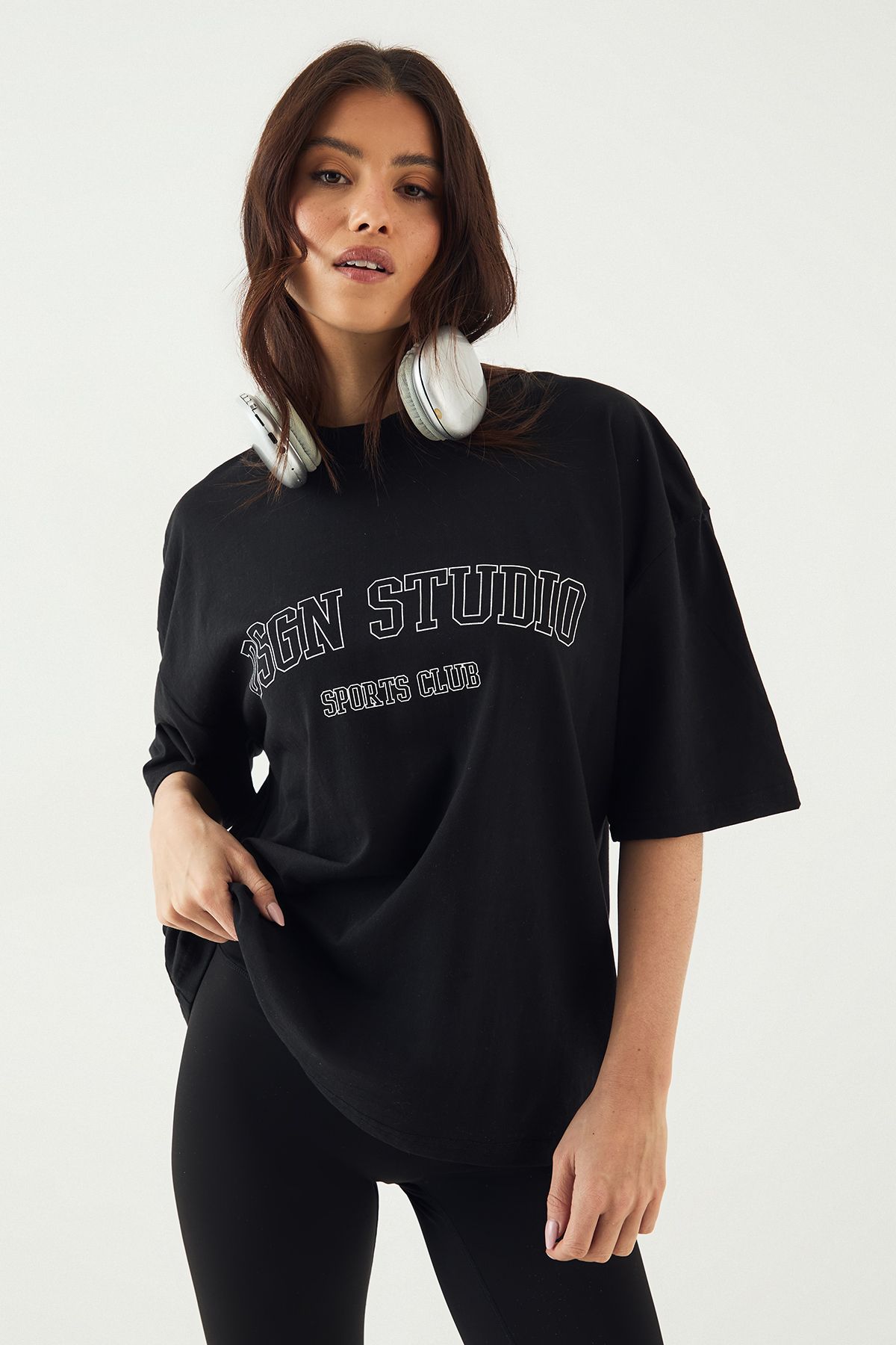 DSGN Studio DSGN Studio Sports Club Heavyweight Oversized T-Shirt Black image 1