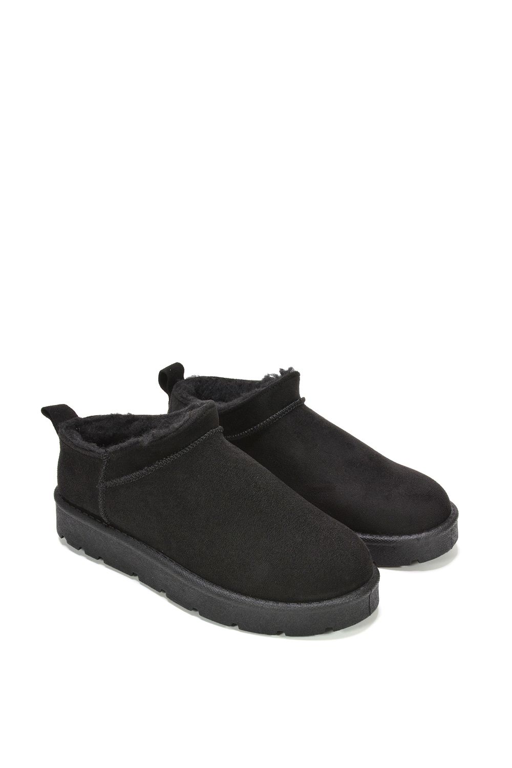 XY London 'Maeve' Faux Fur Lined Slip On Flat Mini Snug Booties image 5
