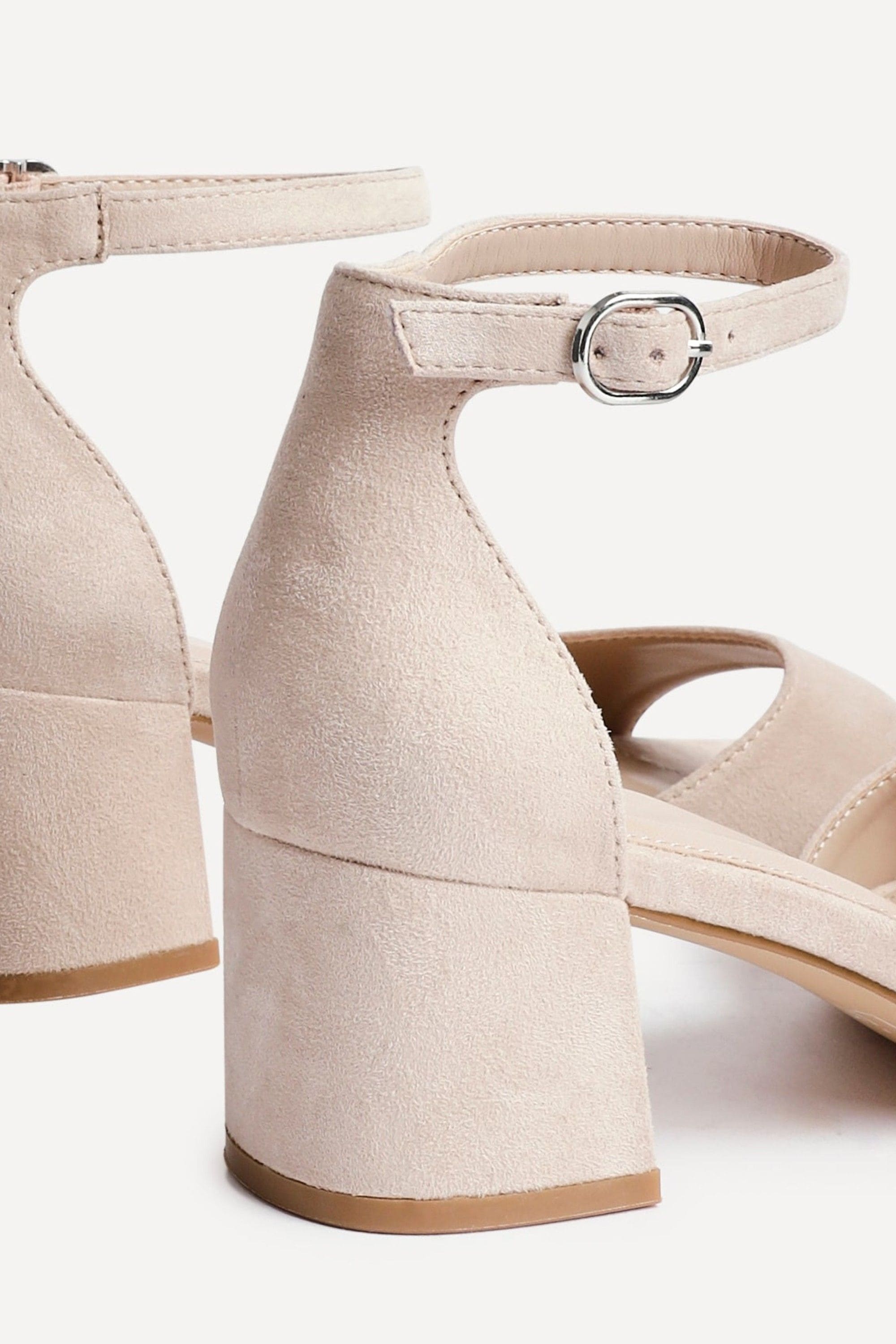 Linzi Maddie Nude Faux Suede Closed Back Block Heeled Sandals image 4