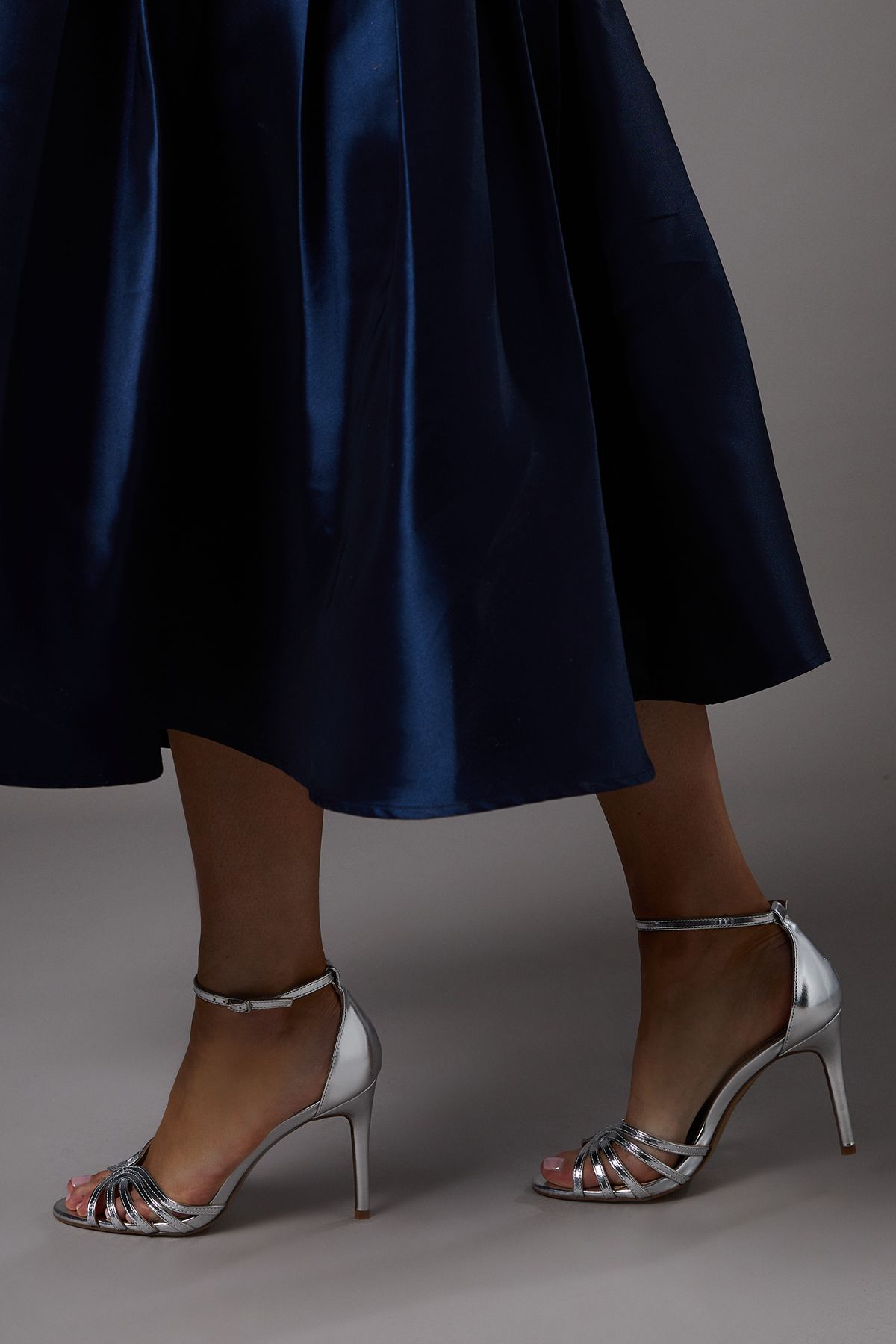 Coast Tilda Lattice Front High Heeled Sandals Silver image 1