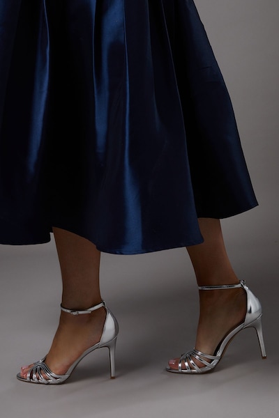 Coast Tilda Lattice Front High Heeled Sandals Silver