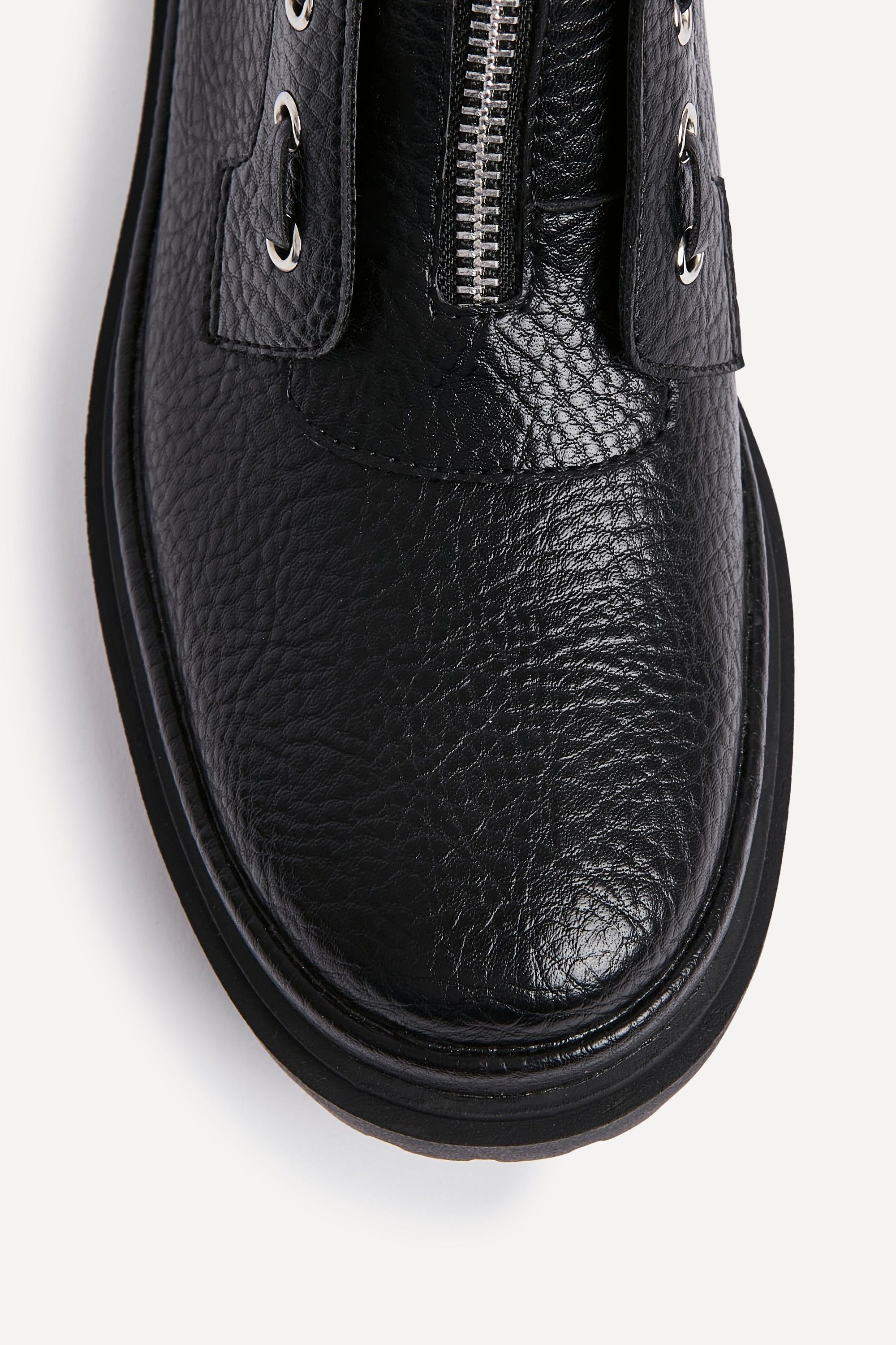 Linzi Launch Black Zip-Up Military Boots image 4