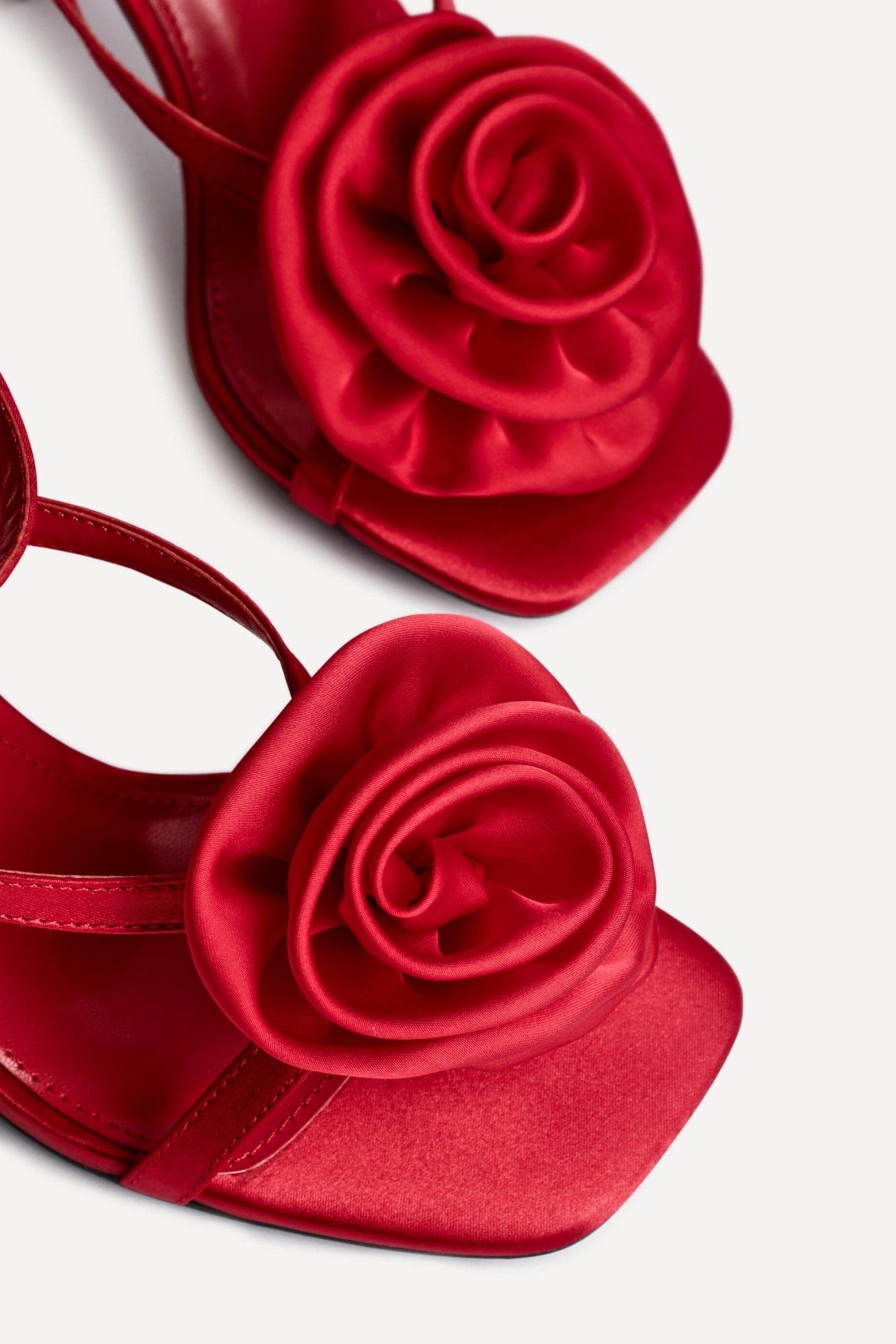 Linzi Valentine Red Satin Stiletto Heeled Sandals image 5