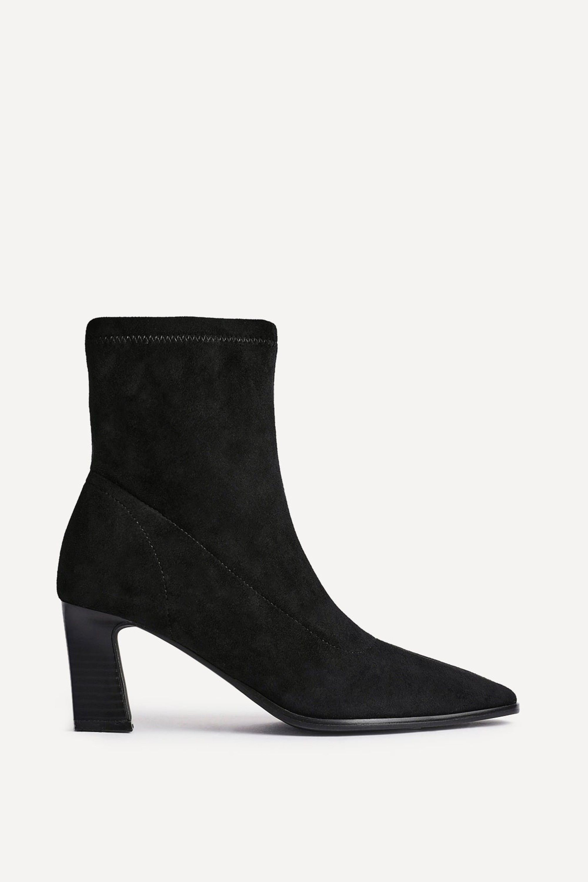 Linzi Blaze Black Faux Suede Sock Ankle Boot image 1