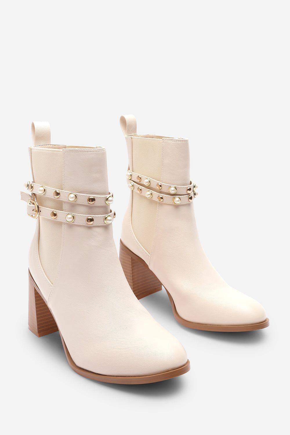 Where's That From 'Yalina' Ankle Boots with Pearl Embellished Strap and Block Heel image 4
