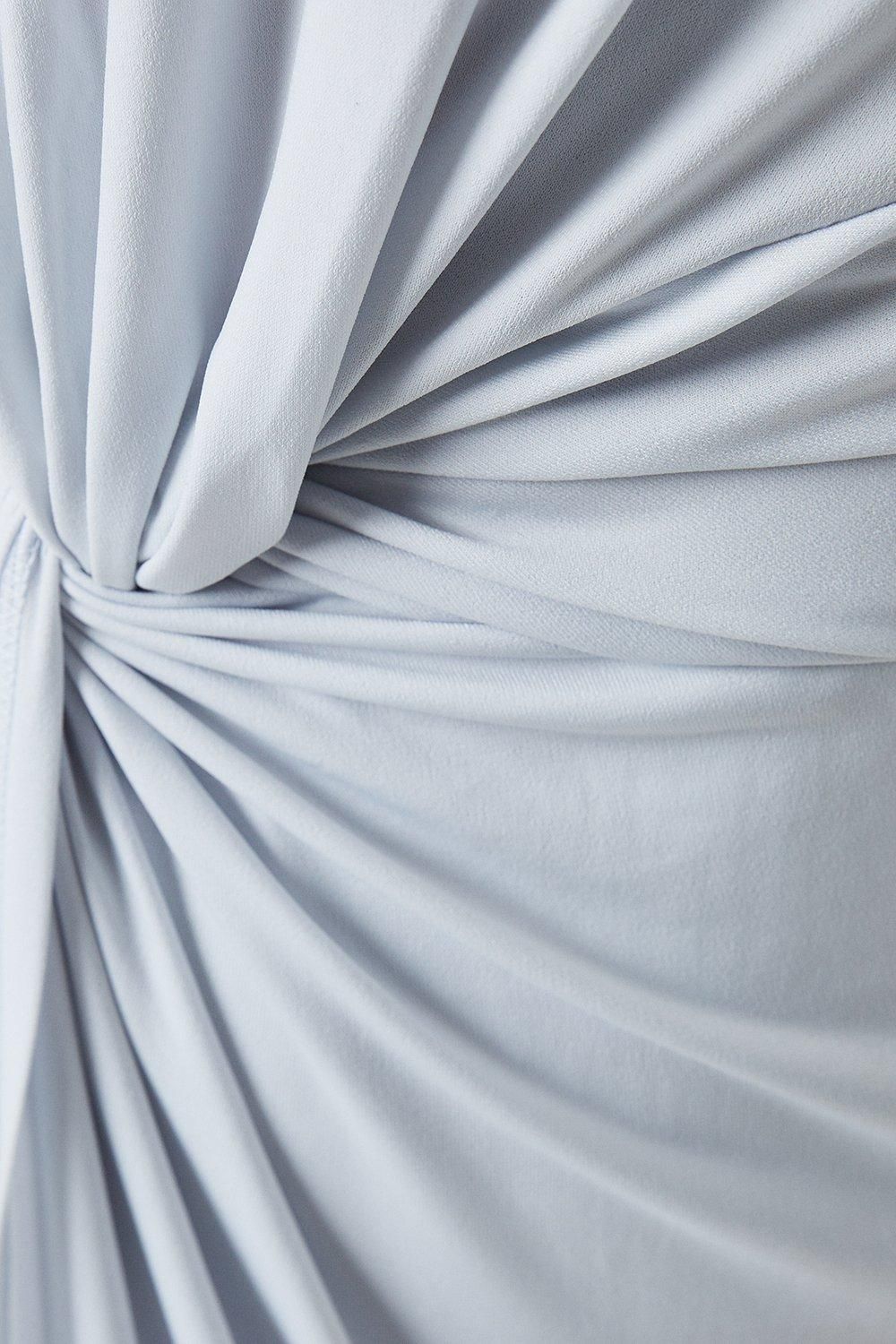 Coast Twist Detail One Shoulder Jersey Bridesmaid Dress Ice Blue image 5