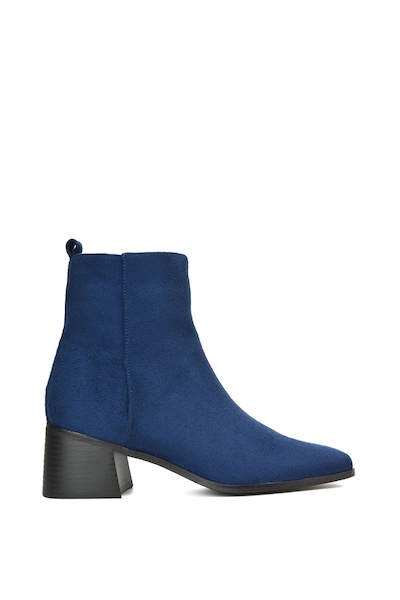 XY London 'Angela' Square Toe Low Heel Ankle Booties With Block Heel