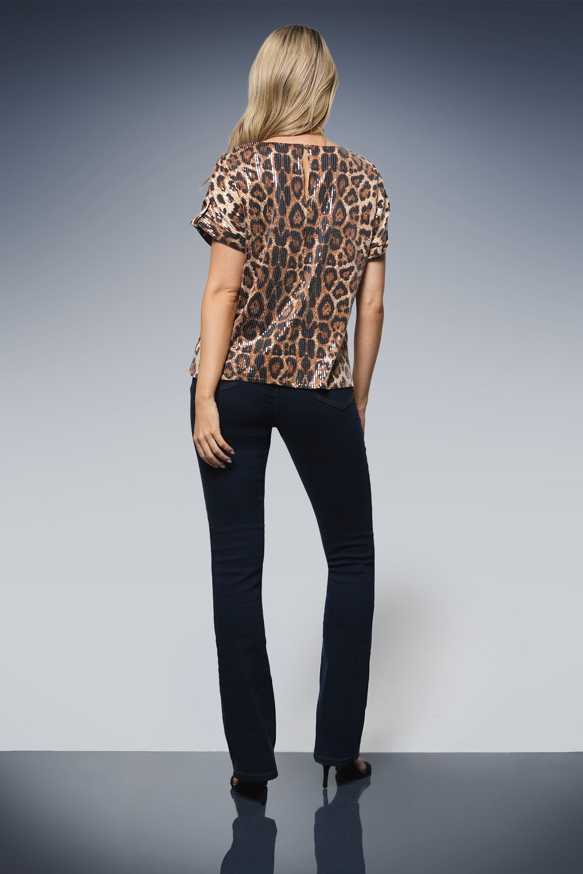 Dorothy Perkins DP Luxe Leopard Sequin Roll Sleeve Leopard image 3