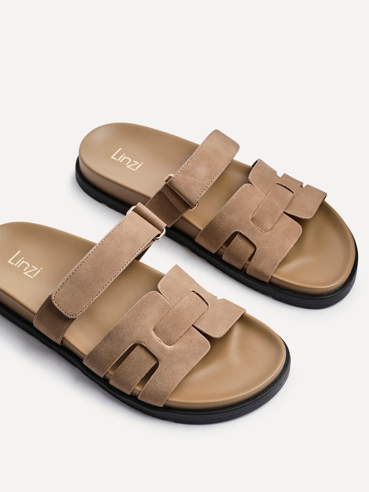 Linzi Essential Taupe Nubuck Leather Slip On Sandal image 4