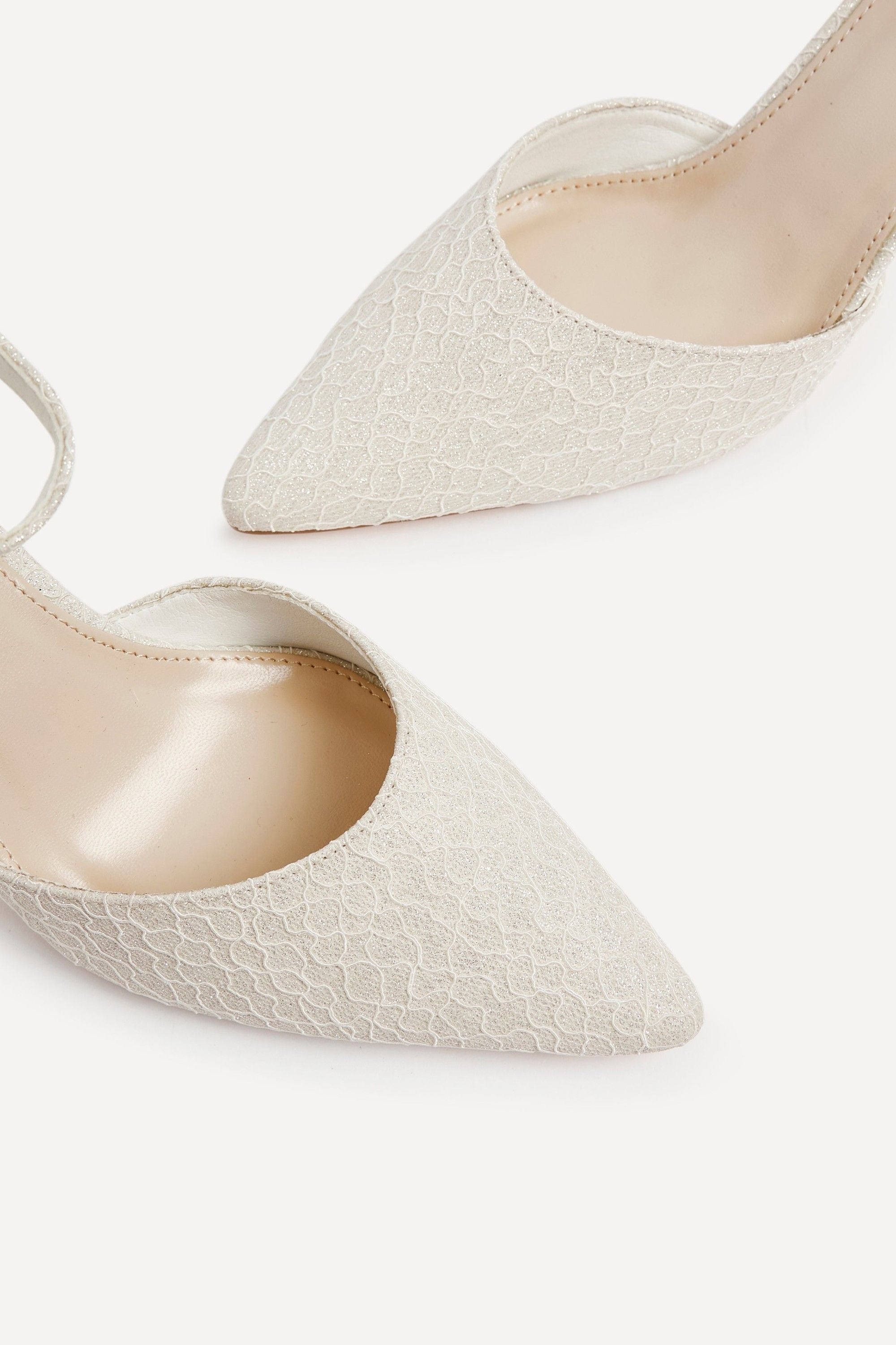 Linzi Maci Ivory Glitter Effect Stiletto Court Heel image 4