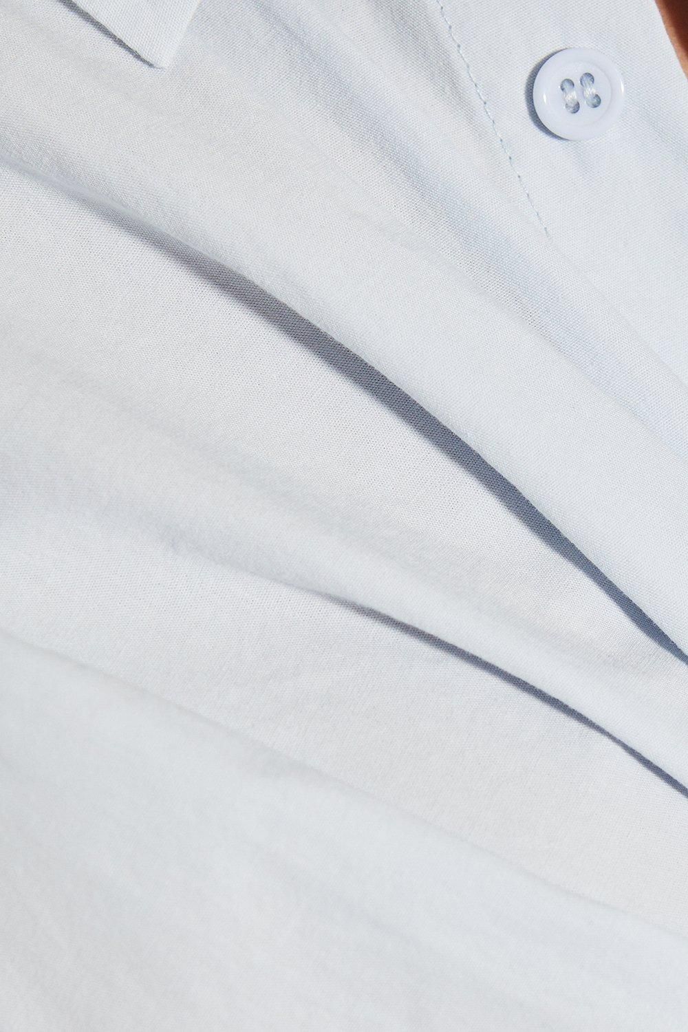 MissPap Poplin Twist Front Cropped Shirt Light Blue image 5