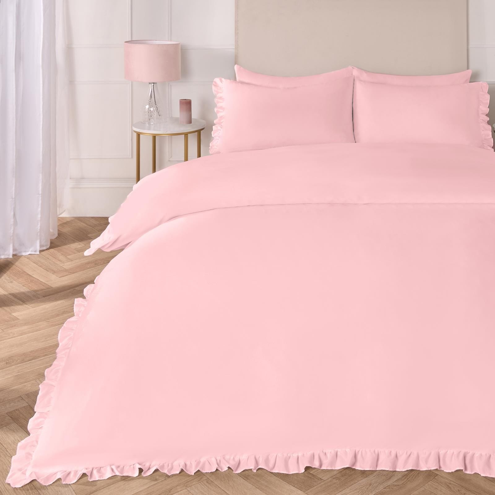 OHS Frill Edge Decor Duvet Cover with Pillowcase Bedding Set image 1