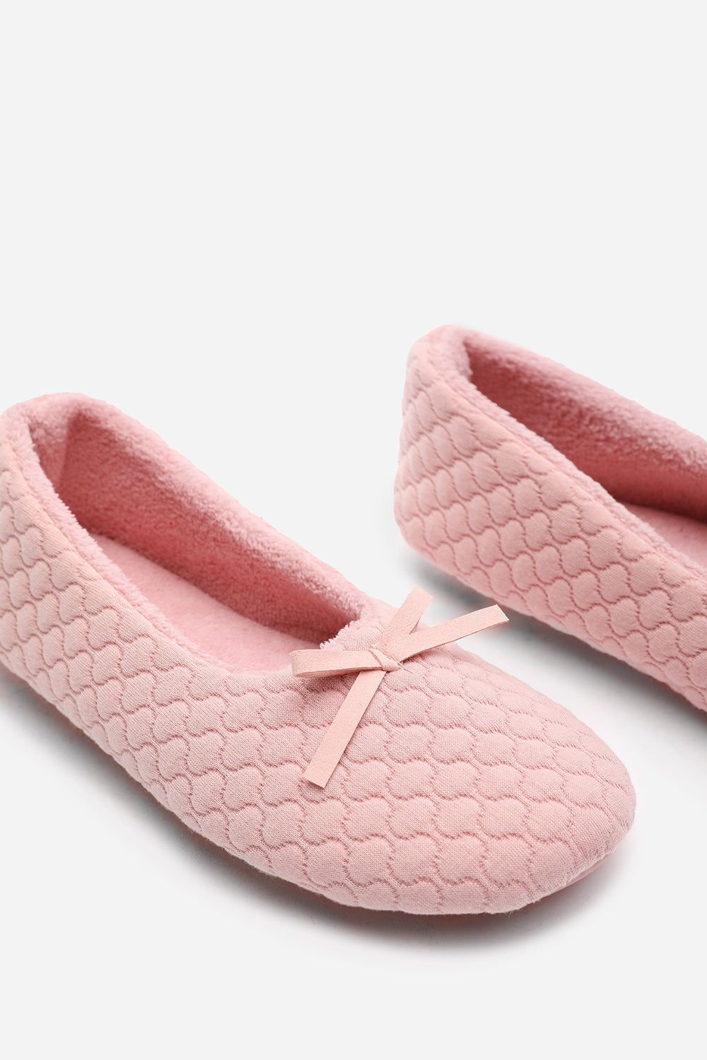 Where's That From 'Inez' Ballet Quilted Slippers with Faux Fur Lining and Bow Detail image 5
