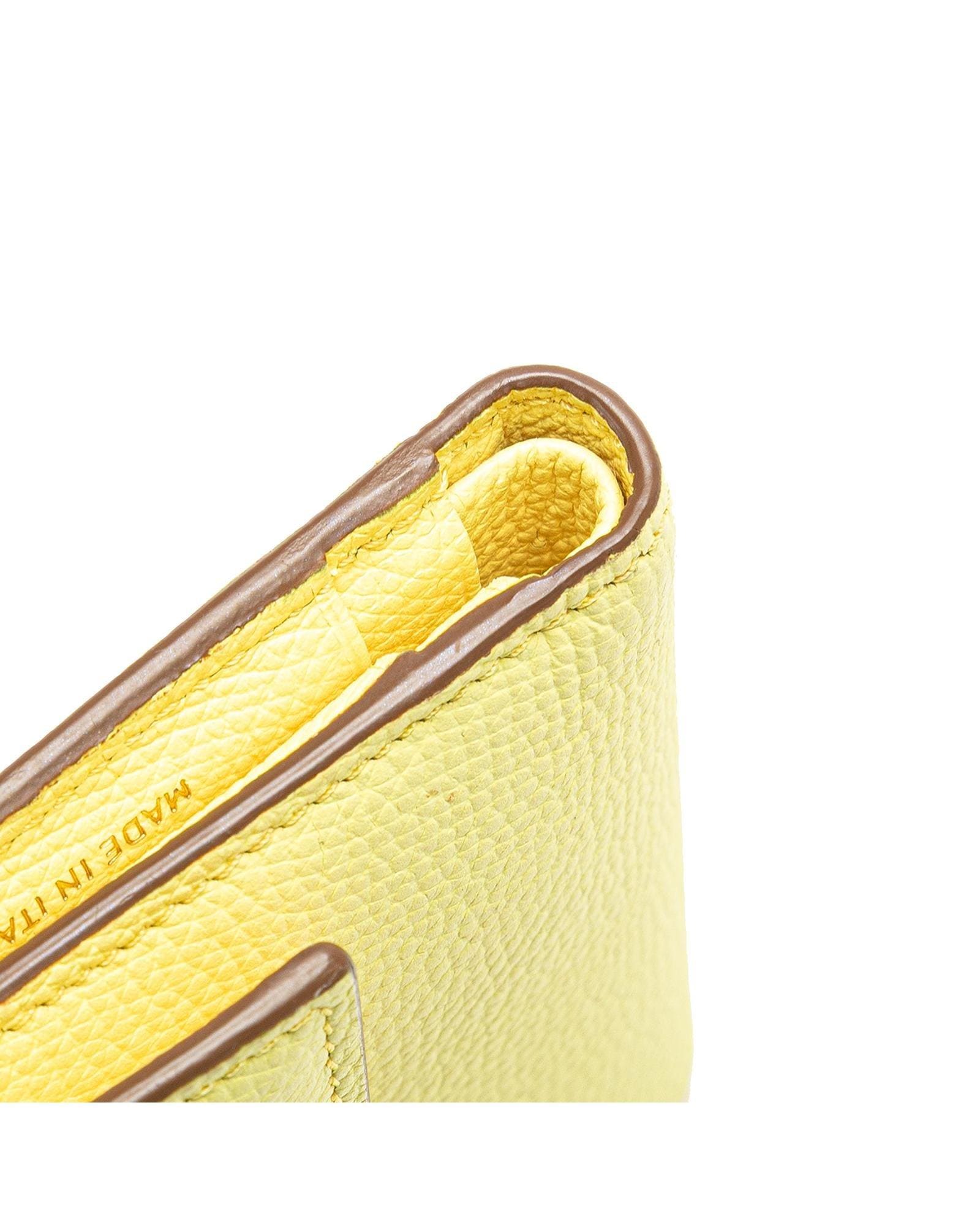 Valentino Preloved Rockstud Mini Wallet Leather Wo - Yellow Short Wallets image 11