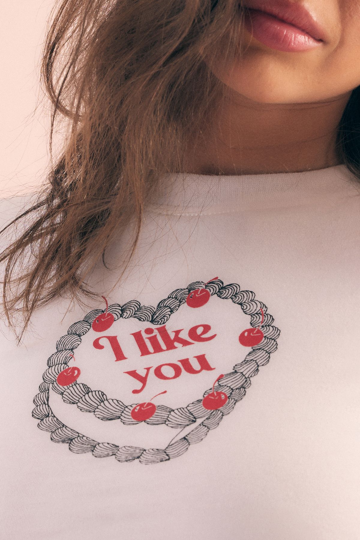 NastyGal I Like You Cake Graphic Baby Tee White image 5