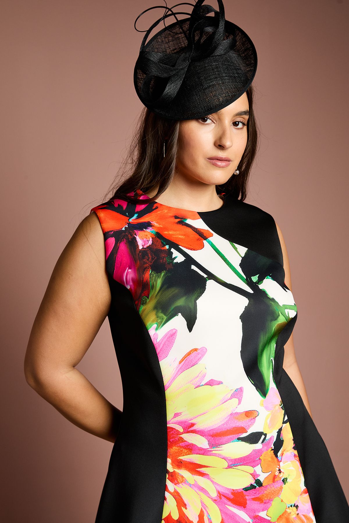 Coast Plus Colour Block Scuba Midi Dress Multi image 4