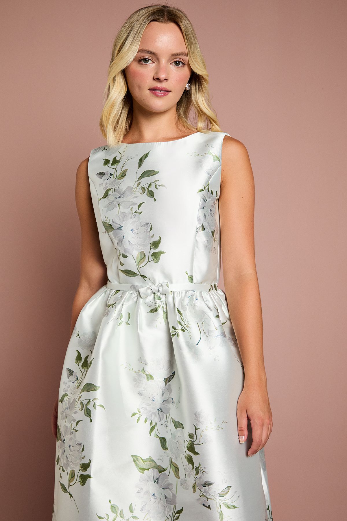 Coast Teen Coast Twill Bow Floral Maxi Bridesmaid Dress Sage image 4