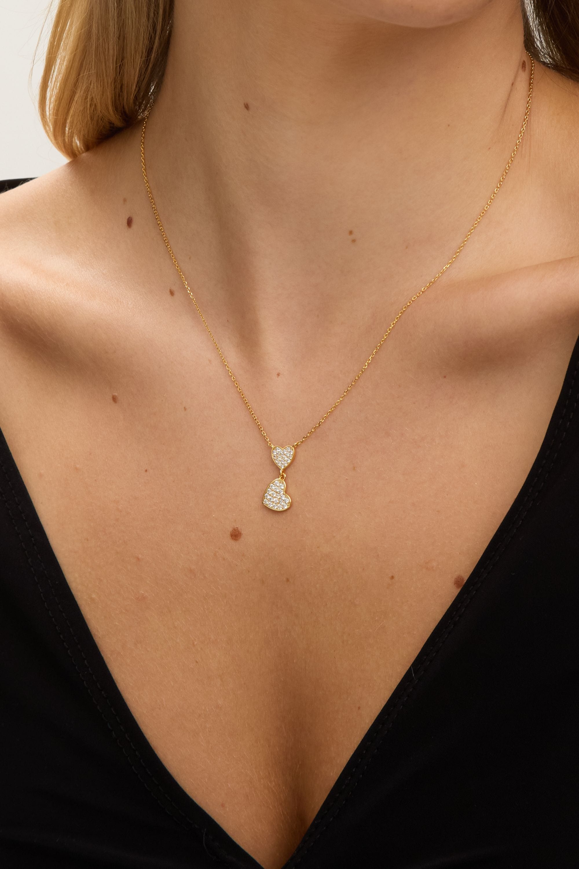 Jon Richard 18K Gold Plated Micro Pave and Heart Necklace image 3