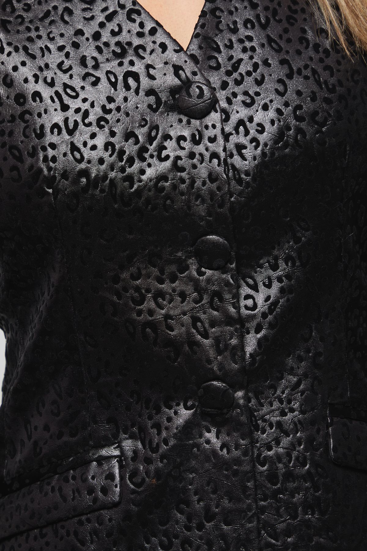 Dorothy Perkins Leopard Print V Neck Blazer Black image 5