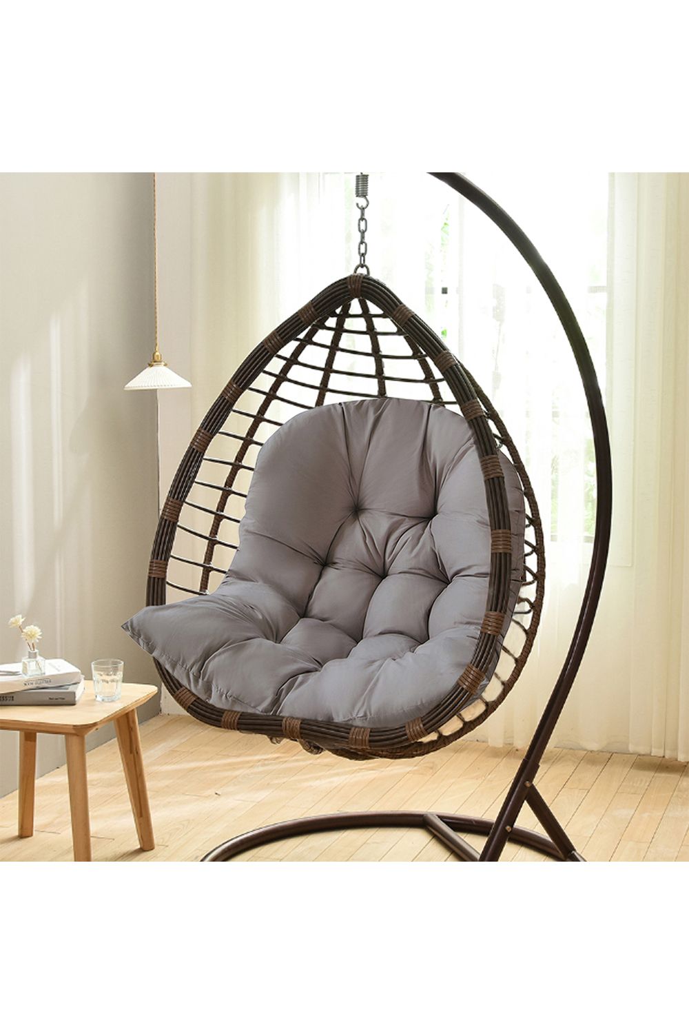 Living and Home 80cm W x 108cm H Hanging Egg Swing Chair Cushion Hanging Basket Cushion image 3