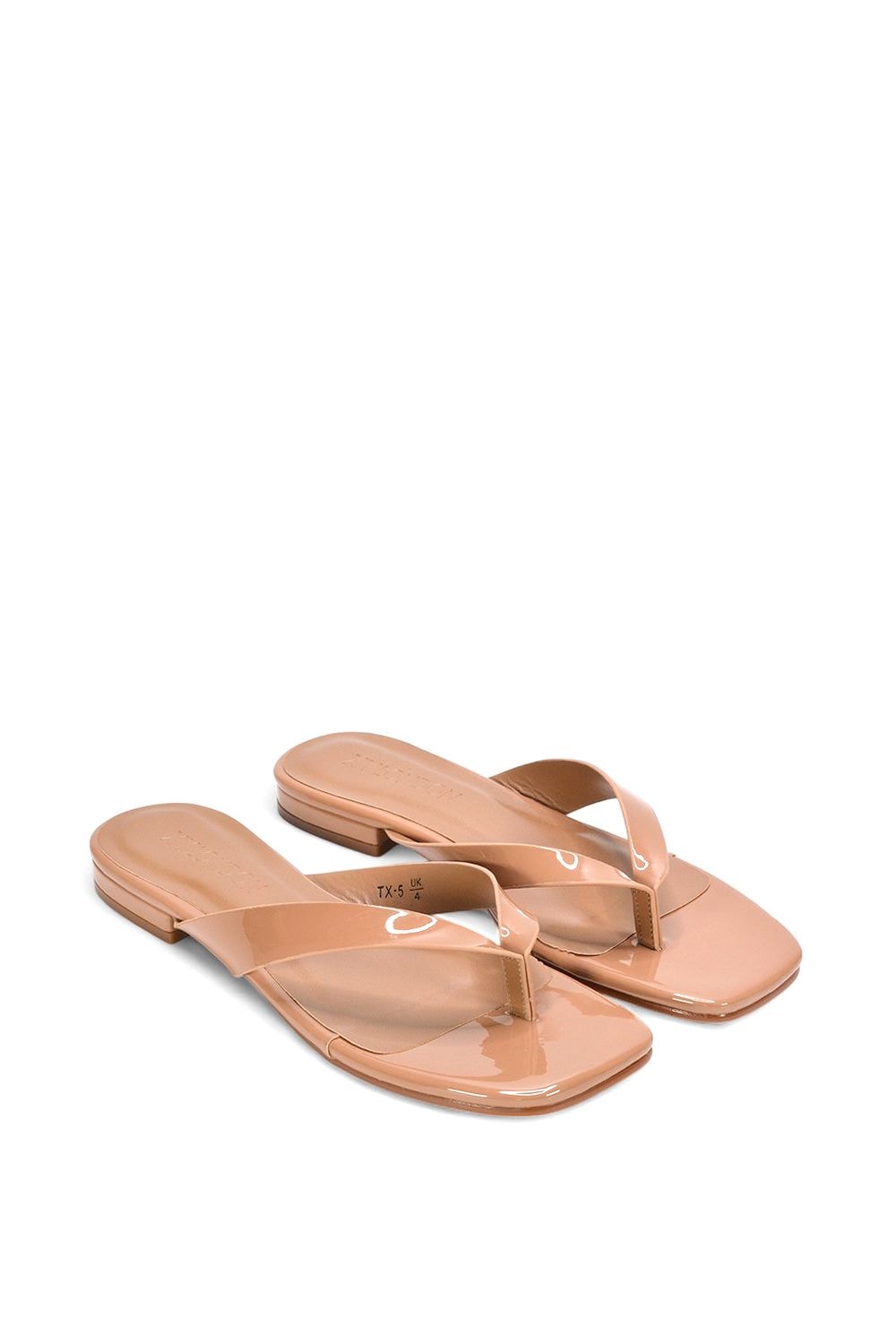 XY London 'Rio' Thong Strap Slip On  Flip Flop Square Toe Slide image 4