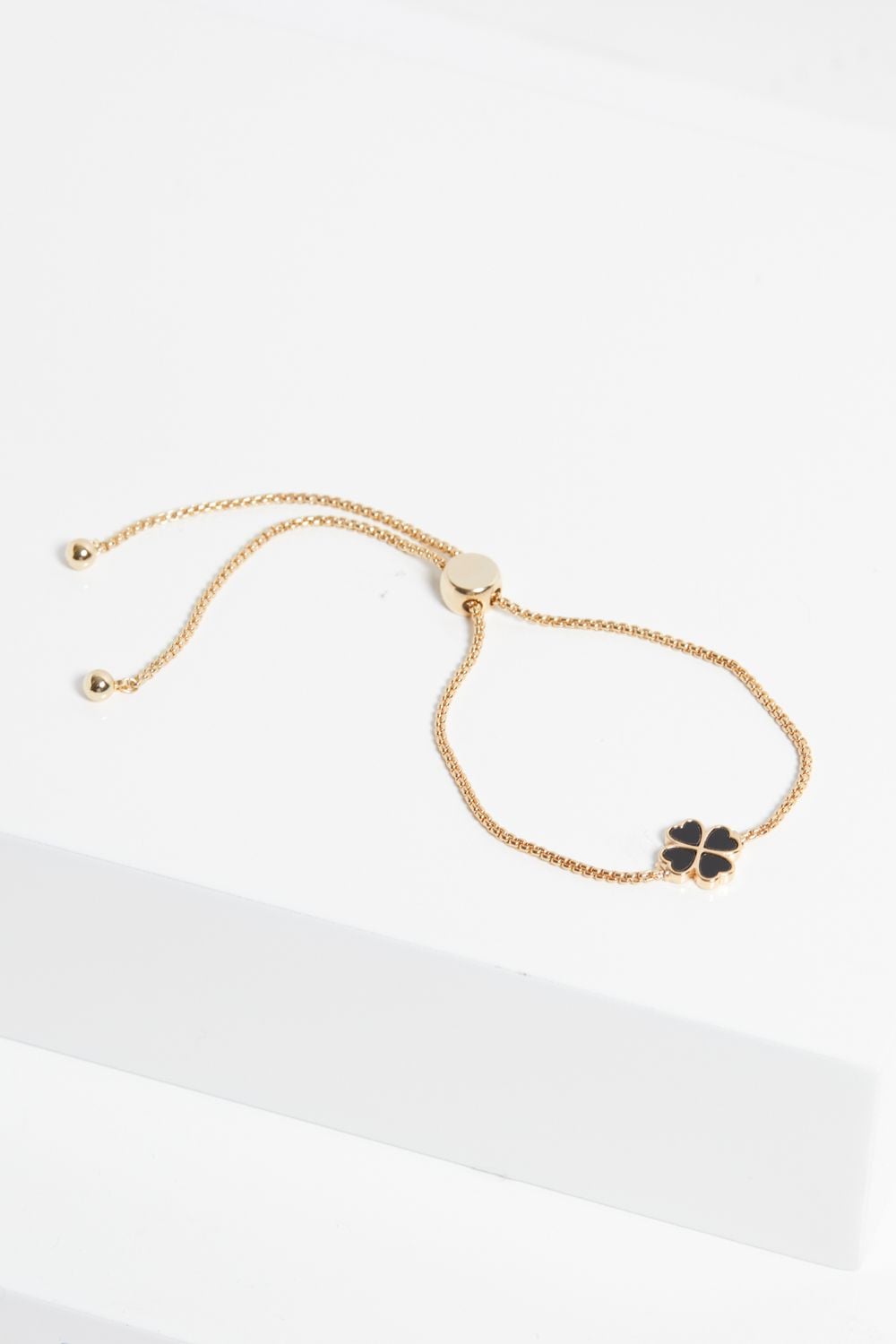 Jon Richard Gold Plated And Jet Enamel Heart Clover Toggle Bracelet image 2