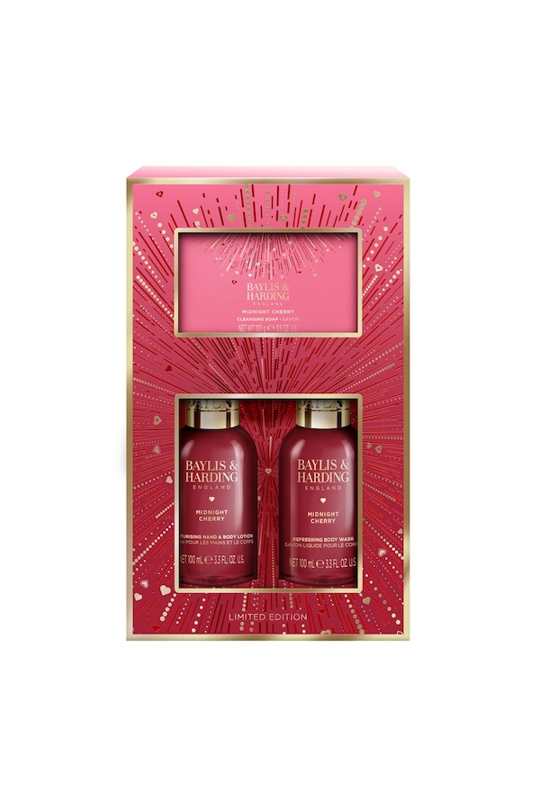 Baylis & Harding Midnight Cherry Make Me Sparkle Bathing Gift Set Multi