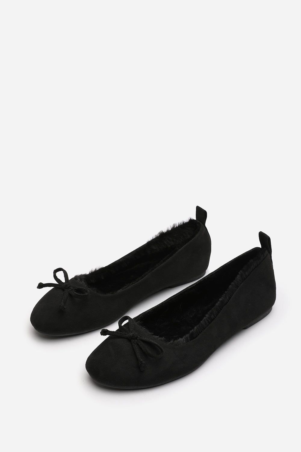 Where's That From 'Danica' Ballet Slippers with Faux Fur Lining and Bow Detail image 4